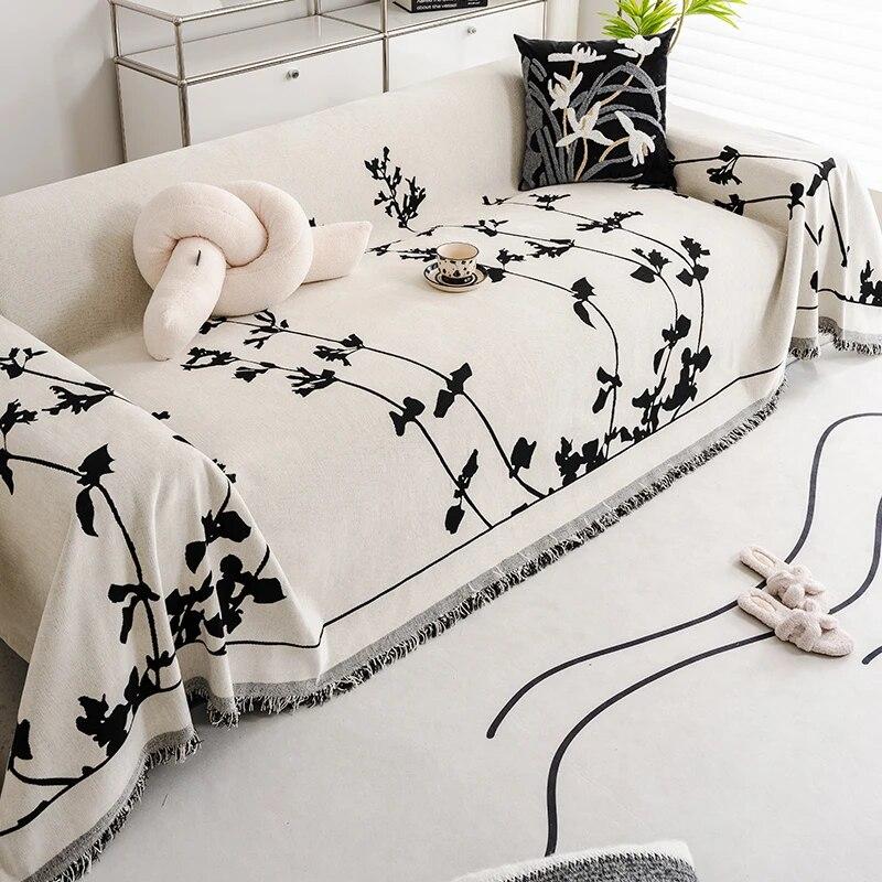 Universal Sofa Towel Full Cover Universal One Piece Anti Slip Cover Skin Friendly Chenille Dust Cover Easy To Clean Maintain