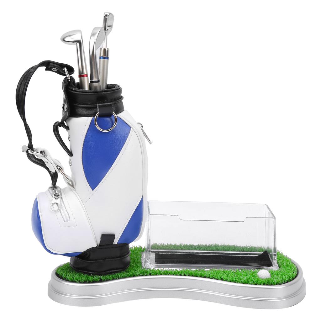Mini Desktop Golf Bag Pen Holder with Golf Pens Business Card Box Base Souvenir Set Gift