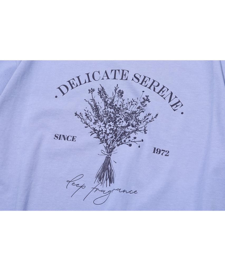 CPGN STUDIO Serene Flower Short Sleeve T-Shirt Lavender Blue