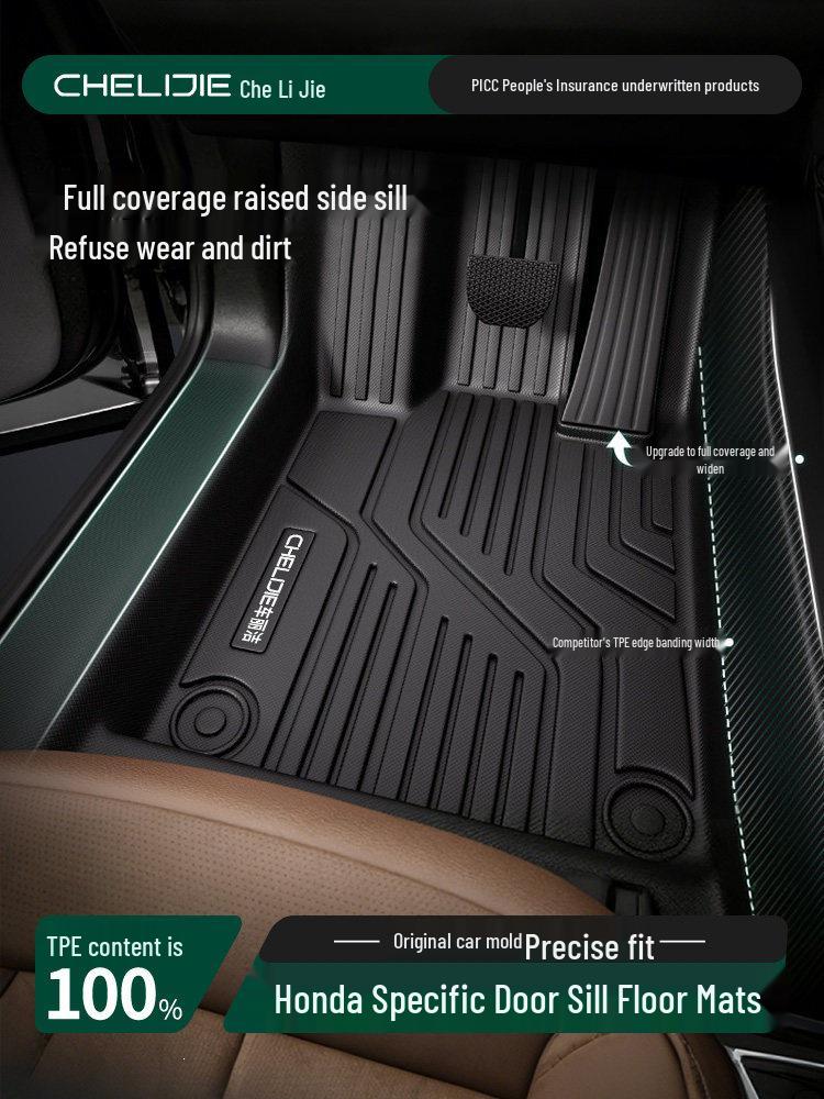 Full Coverage TPE Car Floor Mats for Honda Accord, CRV, Civic, XRV, Geely, Binzhi