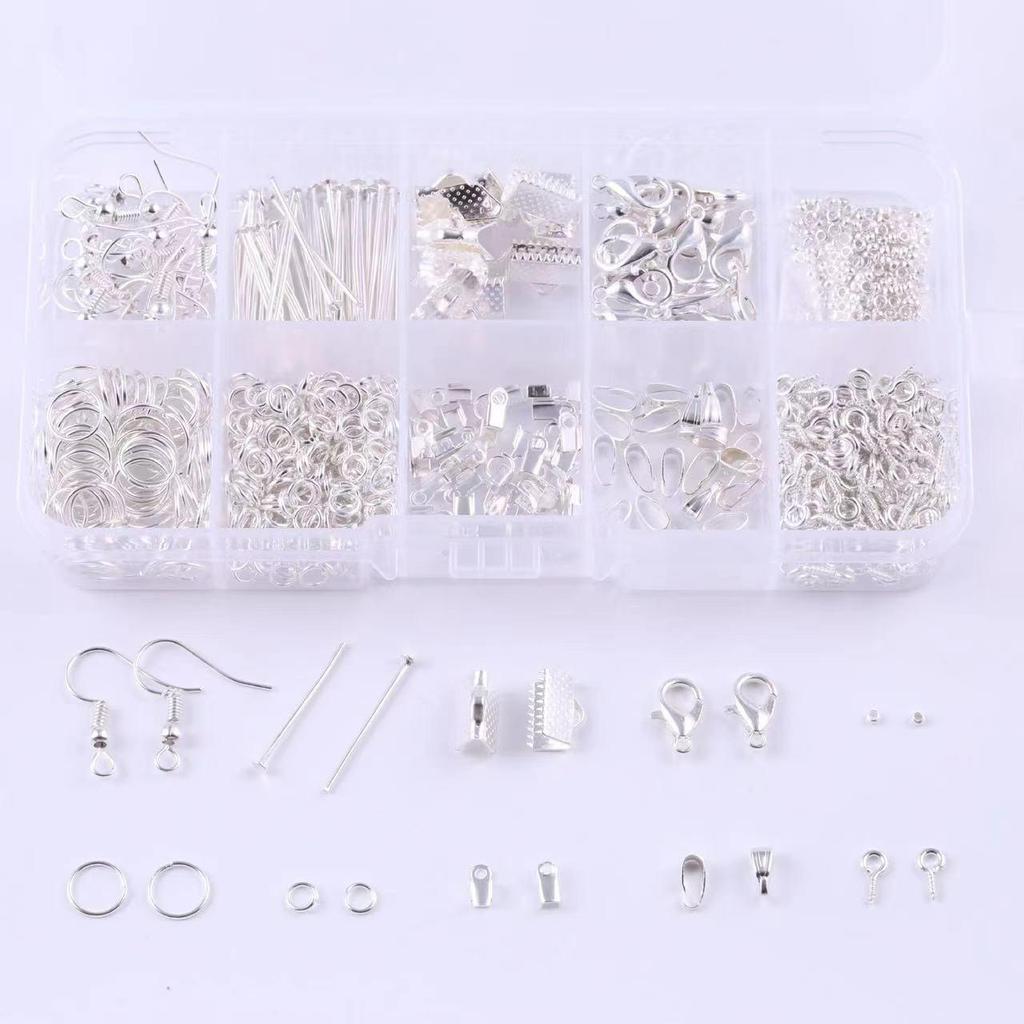 DIY Jewelry Accessory Set: Lobster Clasp, Jump Rings, Crimp Beads, Beading Tools