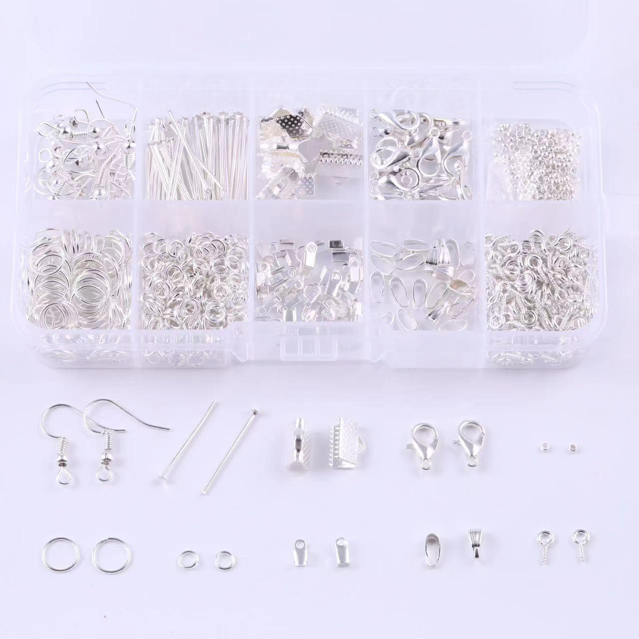 

Набір аксесуарів для виготовлення прикрас своїми руками: Застібка-лобстер, З єднувальні кільця, Обтискні намистини, Інструменти для бісероплетіння