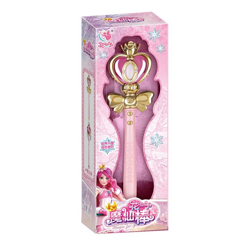 40CM Flower Fairy Glowing Sound Effects Stars Magic Wand Children Play Princess Costume Props Dollhouse Party Favor For Girls