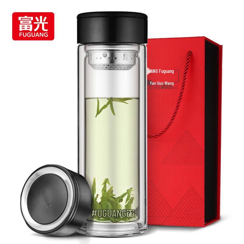 Fuguang Double Wall Glass Tea & Water Bottle