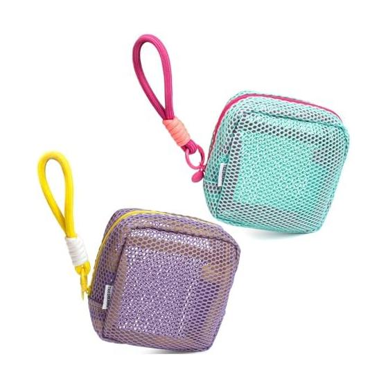 Makeup pouch, storage pouch, 2-piece set, mesh material, lightweight, accessory storage, cute travel bag, stylish, mesh pouch, storage bag,