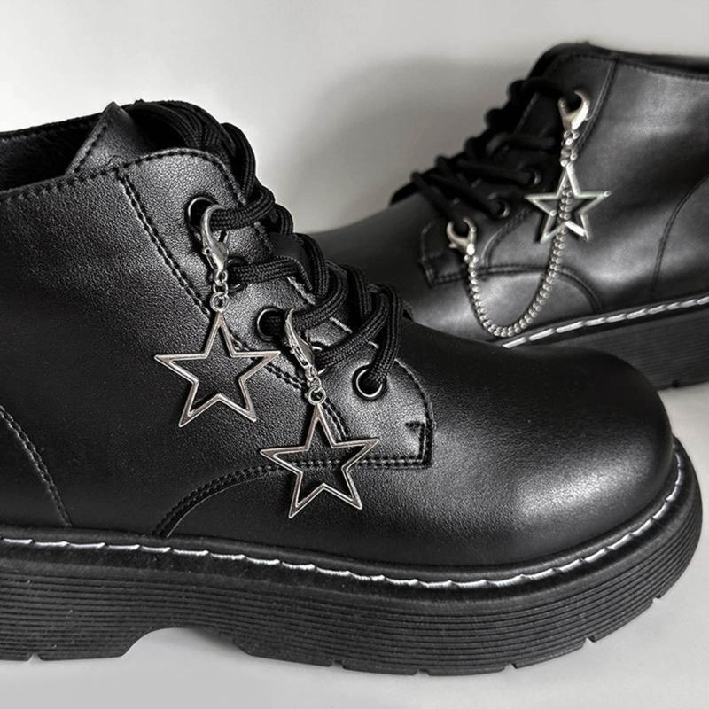 Stylish Shoe Chain Unique Hollow Star Pendant Martins Boots Chains Canvas Shoes Buckles for Casual and Formal Occasions