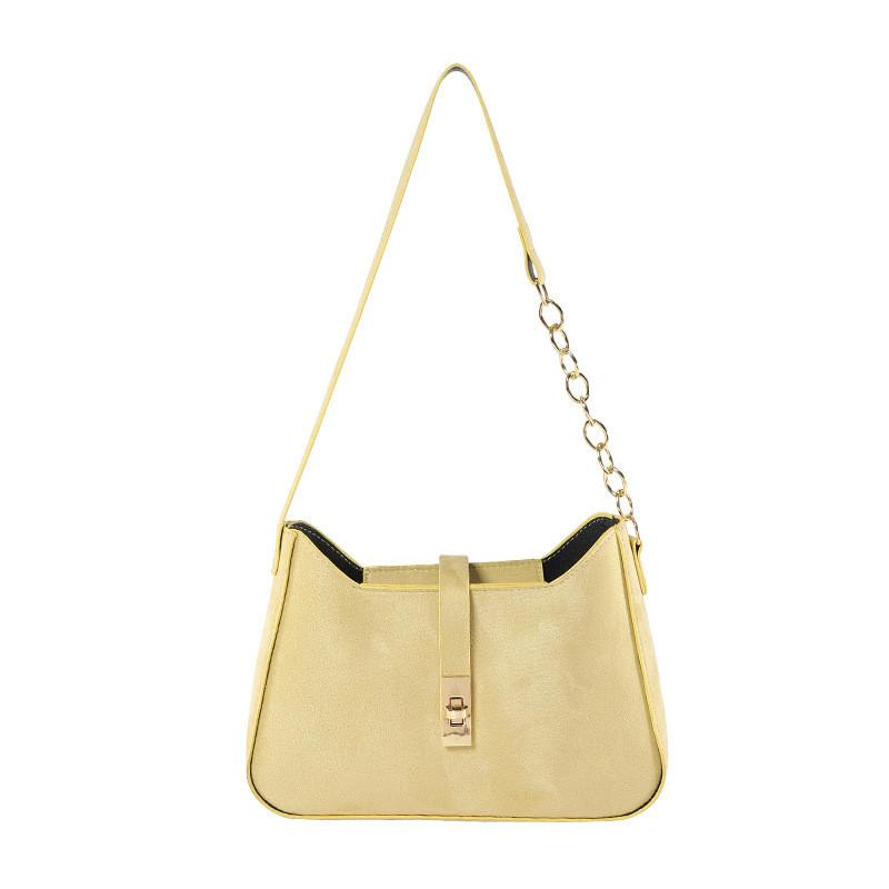 Contemporary Women's Small Square Shoulder Bag Featuring Distinctive Material And Chain