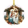 Nativity Night Ornament Round Acrylic Birth of Jesus Christ Hanging Decoration Religious Themed Christmas Keepsake for Winter Xmas Tree Decor