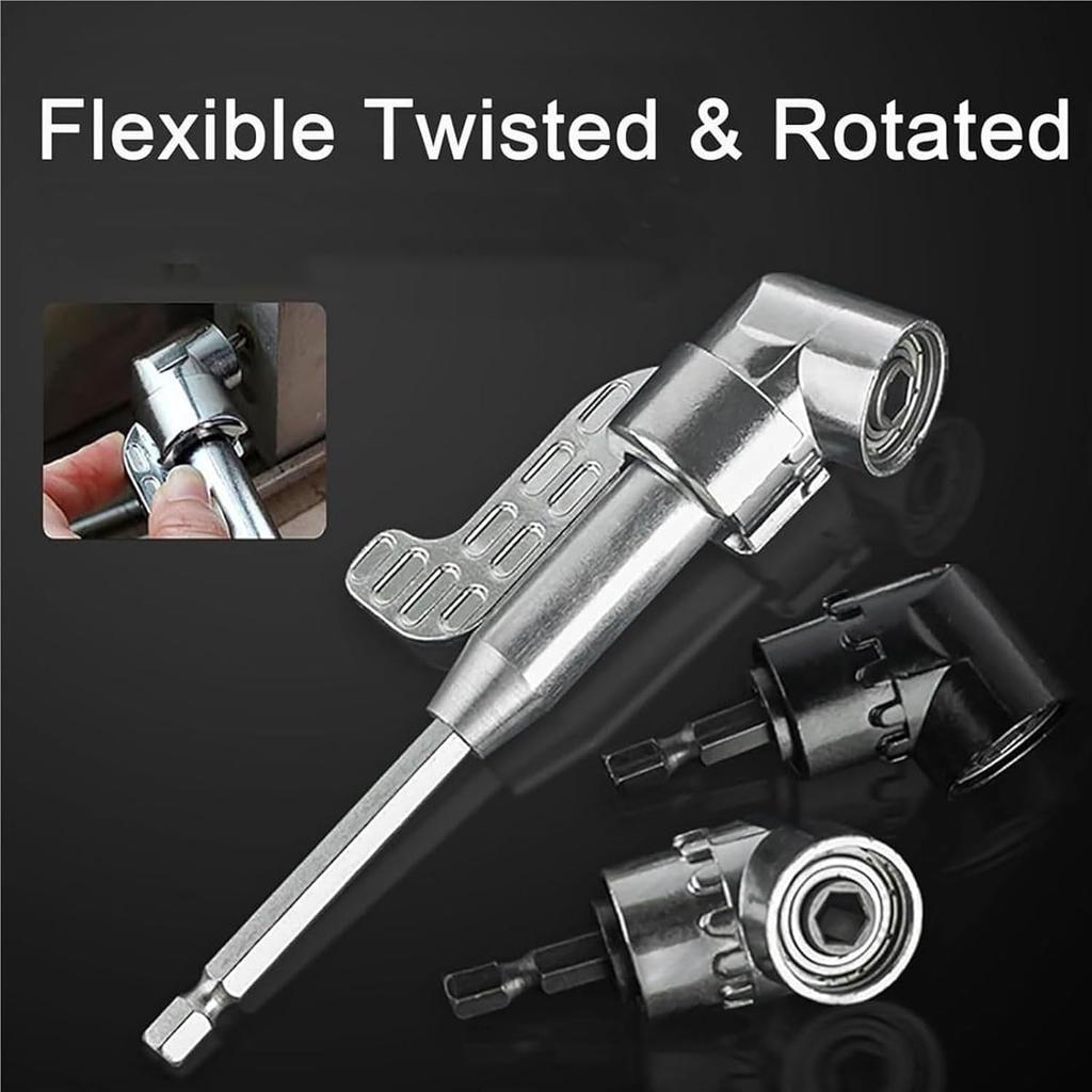 Angle Driver, 105 Degree Right Angle Drill Adapter, Right Angle Drill Attachment, Angle Driver for Drill, Corner Tool Screw Hub with Multi-Function