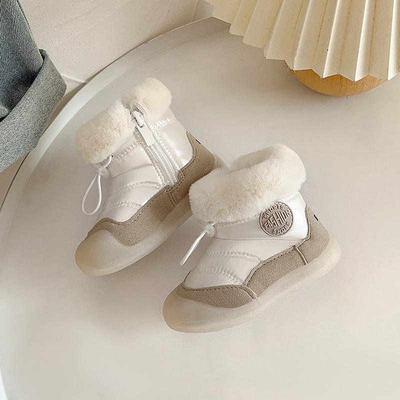 Baby Fleece Lined Snow Boots Infant Soft Sole Toddler Walking Ankle Boots For Boys Girls