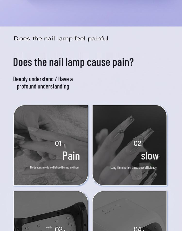 Rechargeable LED Nail Lamp: Portable Phototherapy Machine with Digital Display for Nail Art Curing
