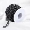 1M Schwarzes Edelstahl Mattiertes Kreuz Oval Gliederketten Schwer Klobig Hip Hop Punk Kette DIY Herren Schmuckherstellung Material Halskette