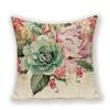 Vintage Floral  Linen Pillow Case Sofa Living Room Seat Car Soft Cushion Cover Home Decorative Pillowcase 45*45cm