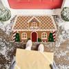 Christmas Gingerbread House Shaped Area Rug Non-Slip Soft Microfiber Door Mat Plush Decorative Rug Welcome Mat Home Decor