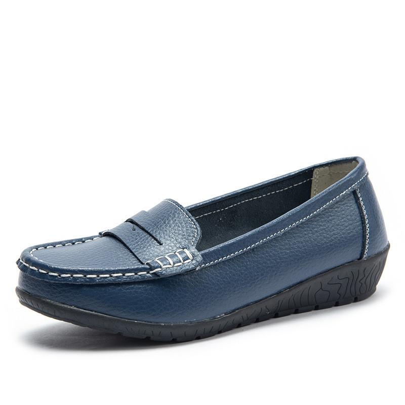 Leather Womens Loafers With Soft Pu Insole For Casual Summer Wear