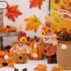 Thanksgiving Harvest Autumn Flower and Leaf Scarecrow Plush Dolls Keychains Charm Hanging Ornament Festivals Decors