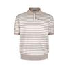HENRY STUART Men'S Striped Short Sleeve Polo Knit Short Sleeve T-Shirt Beige