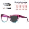 Polygon Cat Eyes Photochromic Glasses Women Myopia Eyeglasses Students Short Sight Eyewear 0 -0.5 -1 -1.25 -1.5 -1.75 -2.0 To -6