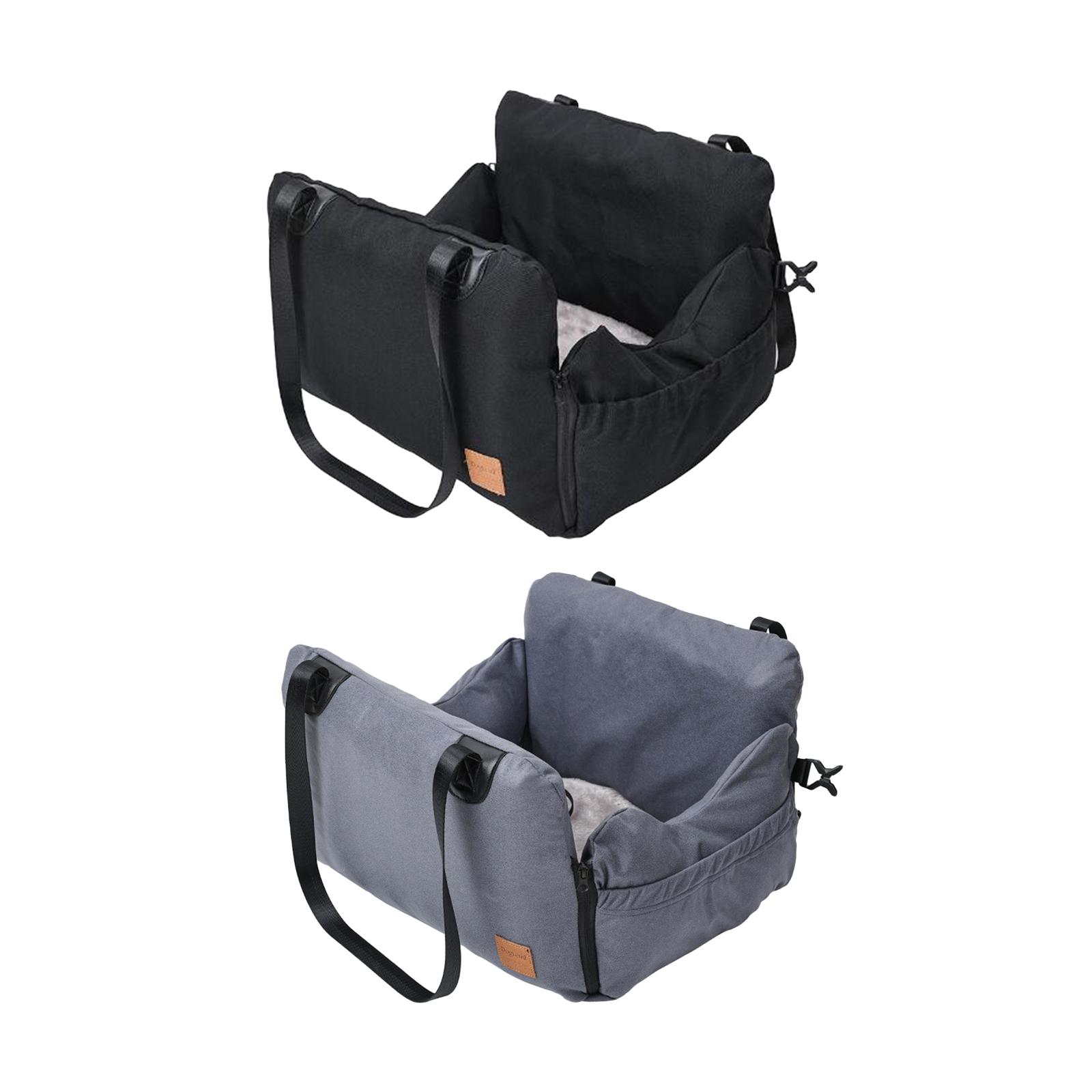 

Dog Car Seat with Storage Pocket Comfortable Pet Travel Safety Car Seat Portable Kennel for Kitty Small and Medium Dogs Cats сірий колір