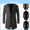 Stylish Men's Slim Trench Coat With Long Single Breasted Design And Lapel Jacket