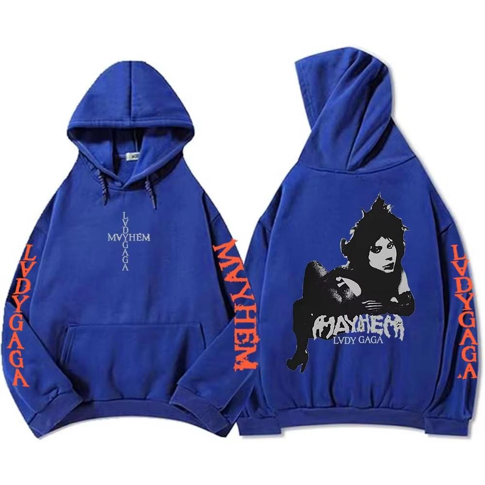Hooded Pullovers Lady Gaga Mayhem Album Graphic Hoodies Hip Hop Unisex Streetwear Long Sleeve Loose Male Sweatshirts Print Hoody