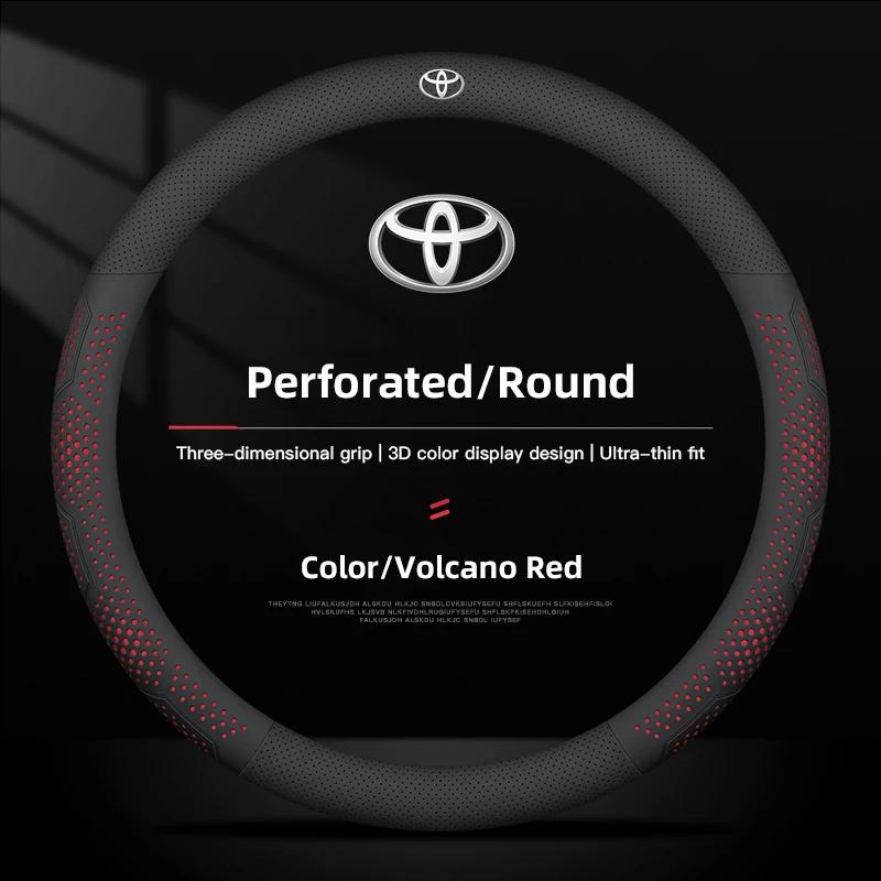 Hot For Toyota For Toyota 2026 New Hub Caps 38cm Diameter Leather Car Steering Wheel Cover For Toyota Corolla Aygo CHR Camry Rav