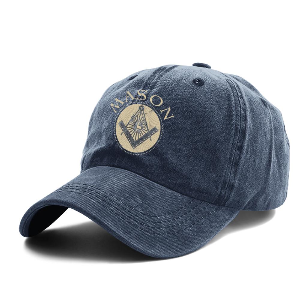 Masonic Logo Symbol Baseball Caps Peaked Cap Freemason Gold Square Compass Sun Shade Hats for Unisex Unisex