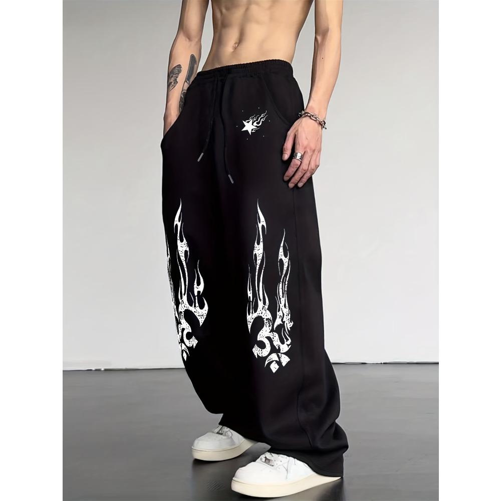 

Men s Solid Color Drawstring Loose Casual Sports Pants, Suitable for Outdoor Activities in Spring and Autumn Seasons XXL
