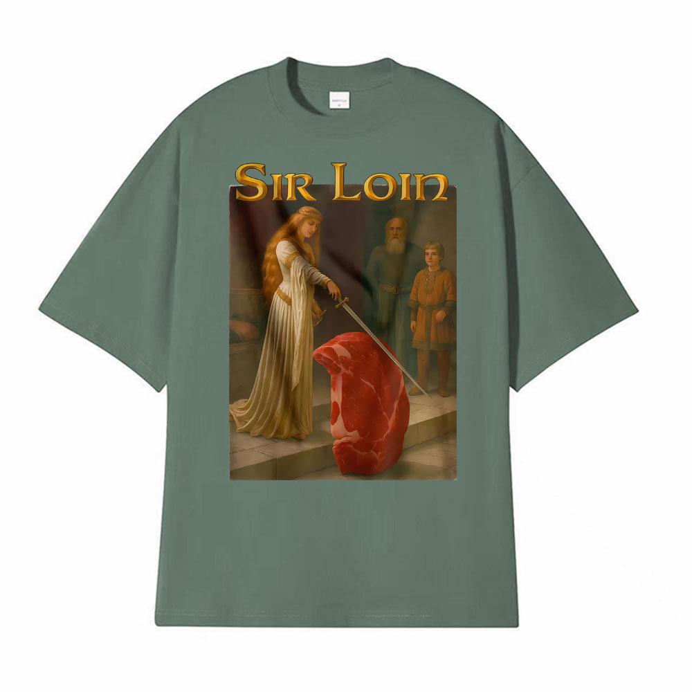 

Sir Loin Funny Knight Meme Tshirt Men Clothing Fashion High Street T Shirts Unisex Summer 100 Cotton Loose Casual T Shirt Tops 4XL