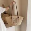 2024 Summer Women's Large Woven Straw Tote Bag for Beach and Vacation