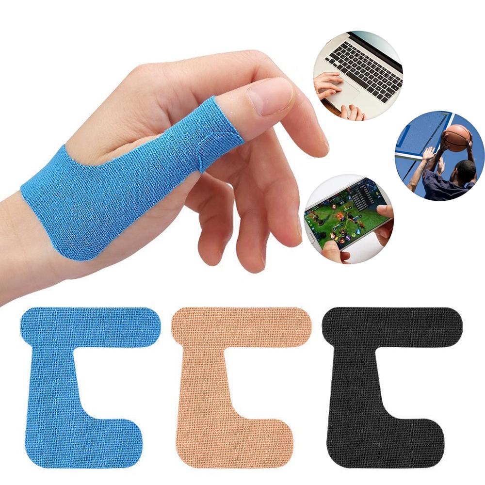 10 PCS Precut Thumb Support Tape - Self-Adhesive - Breathable & Waterproof Thumb Brace for Sports,Housework (Beige/Black/Blue)