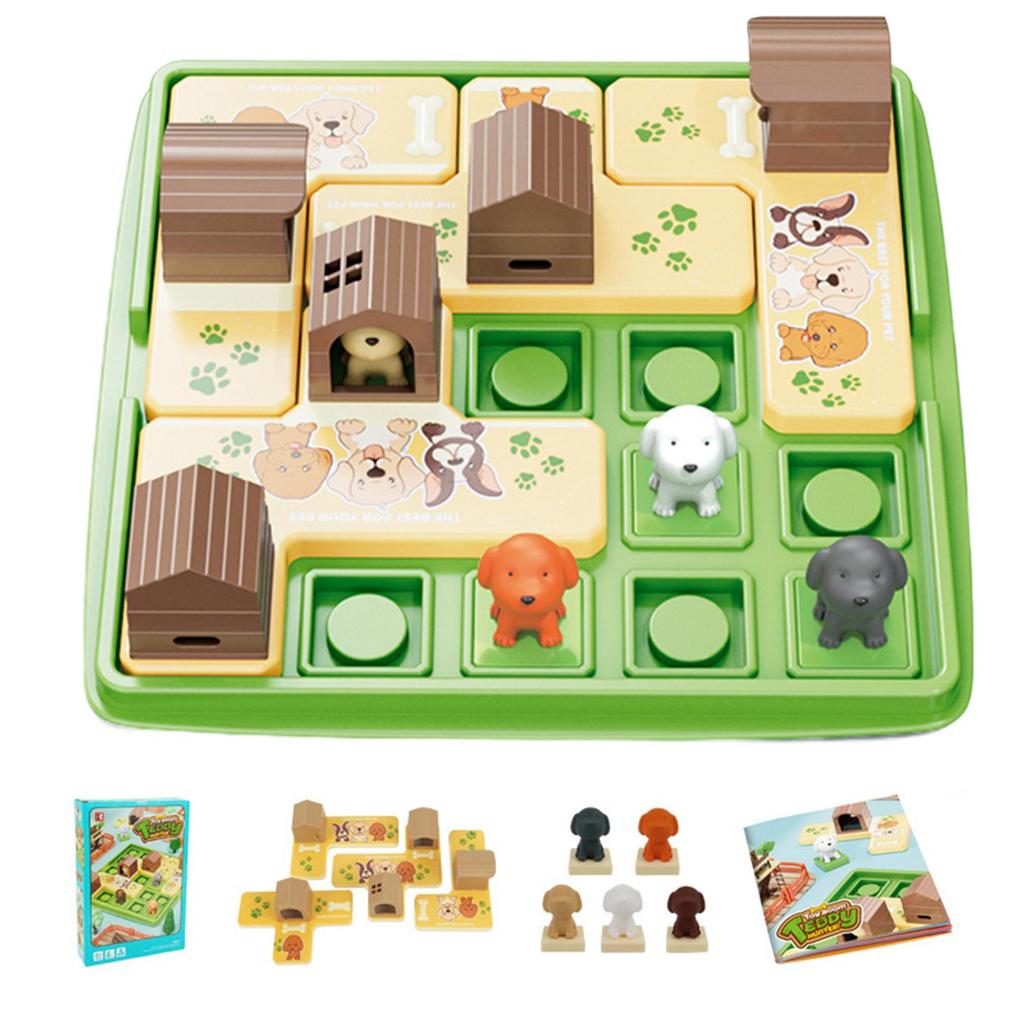Dogs and Boxes Game Puzzle Logical Thinking Developmental Toy Montessori Kids Board