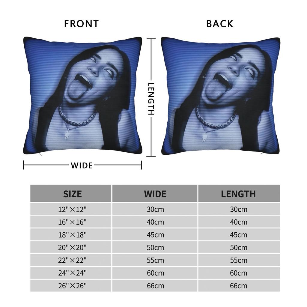 Billies Eilishs Pillowcase Double-Sided Printing Fabric Cushion Cover Decoration Throw Pillow Case Cover Home 45X45Cm