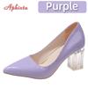 Fashion Aphixta 7cm High Heels Women Lady Orange Leather Pumps Female Wedding Green Transparent Shoes Drop Shipping Plus Size  30-50
