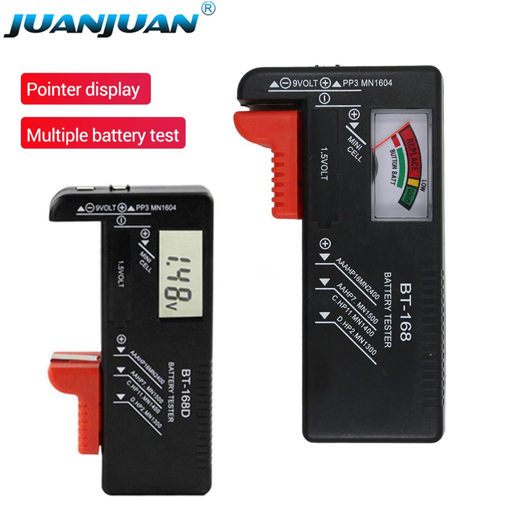 Portable Battery Tester BT-168/BT-168D Battery Capacity Tester Universal AAA AA Button Cell Battery Meter Checkered Analyzer