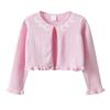 Flower Beaded Cotton Girls Knitted Cardigan Jacket Children's Small Shawl Matching Dress