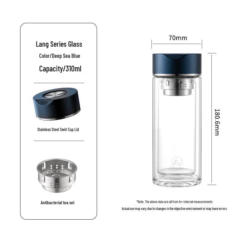 FUGUANG FU++ Double-Layer Glass Water Bottle