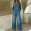 Denim Jumpsuit für Damen Schulterfrei mit Taschen, Bequeme Lässige Lange Hose, Trendiges Mode Sommer Outfit