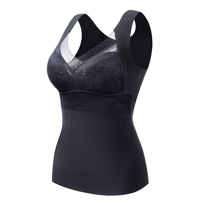 Velvet Seamless Fleece-Lined Women's Warm Vest - No Bra Needed
