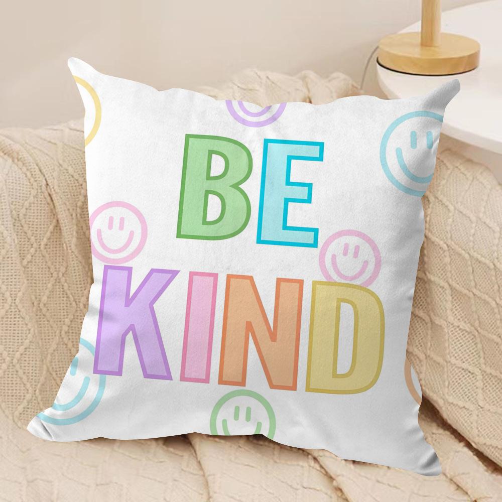 Cartoon Rainbow Sun Cushion Cover Soft Plush Fabric DoubleSided Printed Sofa Cushion Cover for All Seasons Home Decor Gift