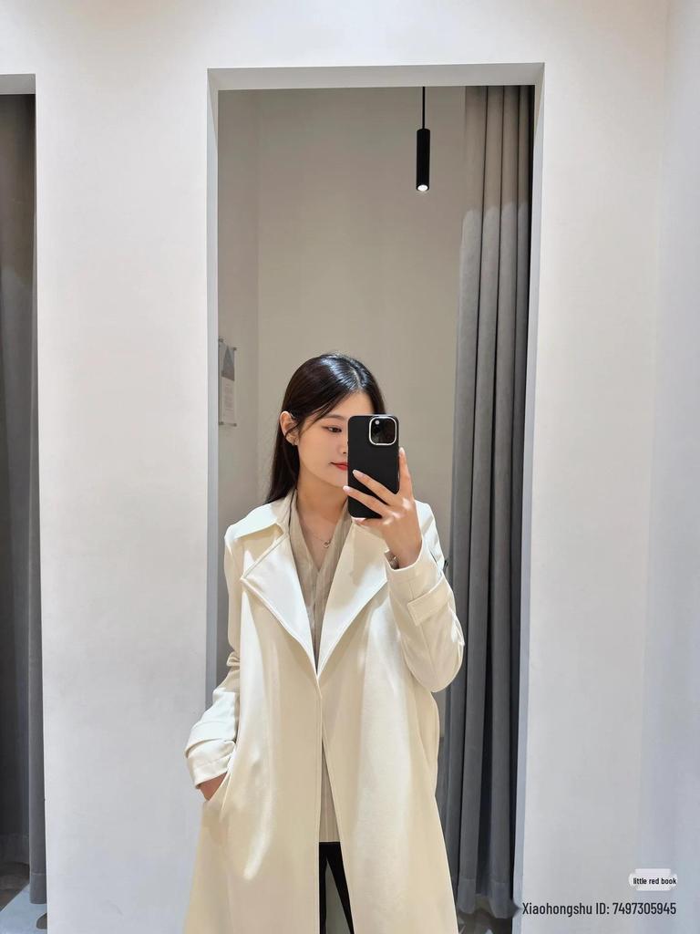 Autumn 2025 Women's Triacetate Blend Trench Coat