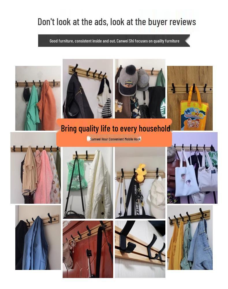 Wandmontierter Flur Garderobenständer mit Haken für Mäntel und Hüte