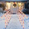 JOYFY 16" Christmas Candy Cane Pathway Markers Lights Set of 12 with Warm White for Xmas Indoor and Outdoor Decorations