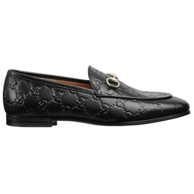 Gucci Jordaan Leather Loafers Women's Black 786016 AAD6S 1000