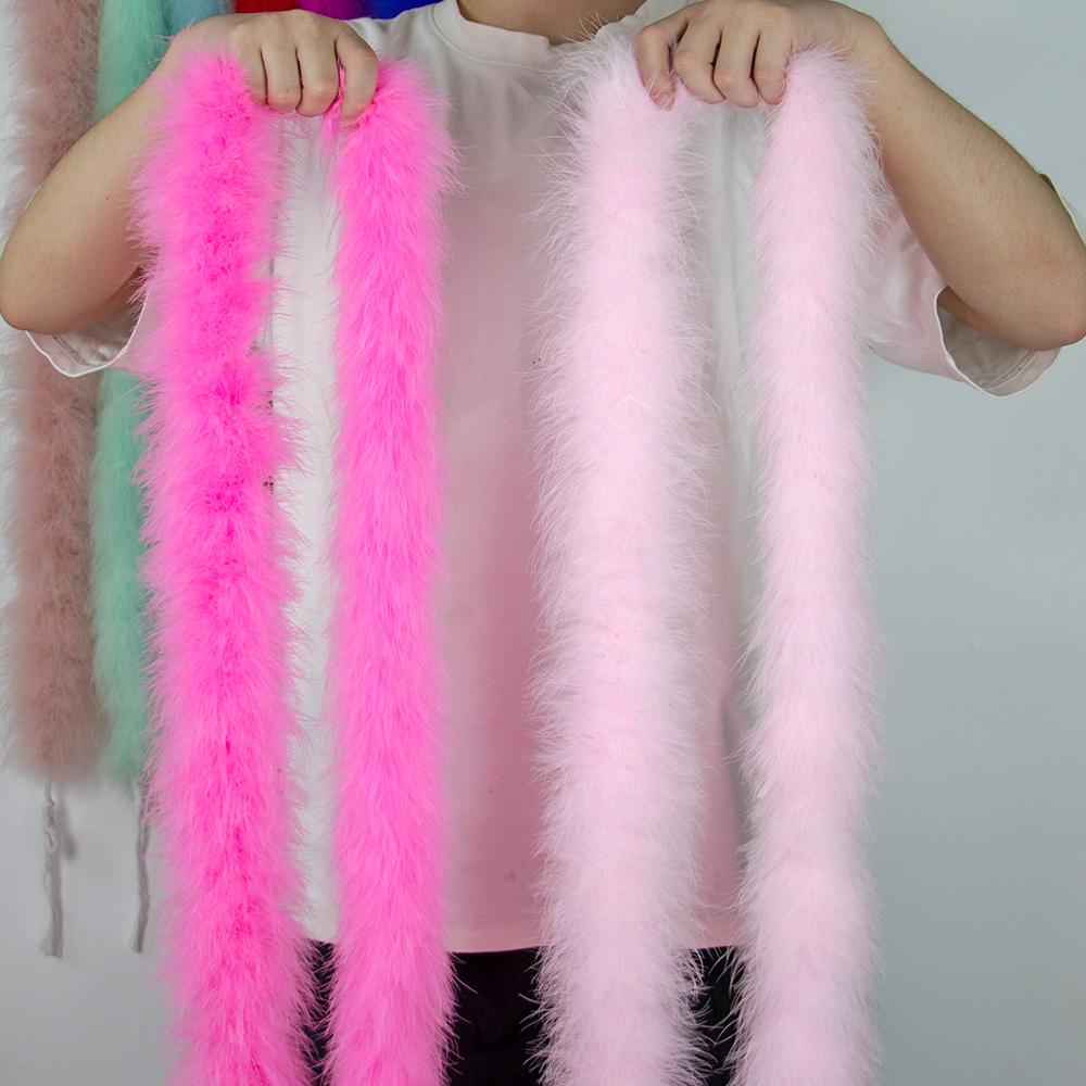 DIY 50Grams Marabou Turkey Feathers Boa for Crafts Needlework Shawl Party Scarf Carnival Costume Wedding Plumes Decoration 2Yards