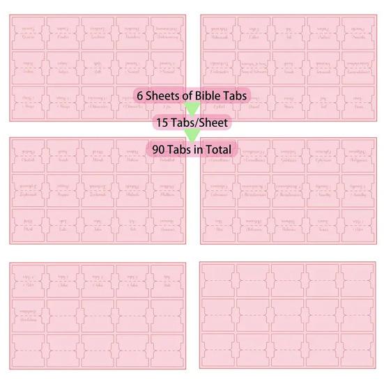 5/6Pcs Personalized Bible Index Tags Set Clear Print Tear-resistant Waterproof Bible Book Tabs Labels Stickers
