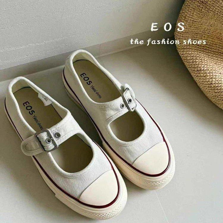 

Velcro thick-soled hollow breathable canvas shoes women s 2025 summer new Korean version versatile Mary Jane casual board shoes 40