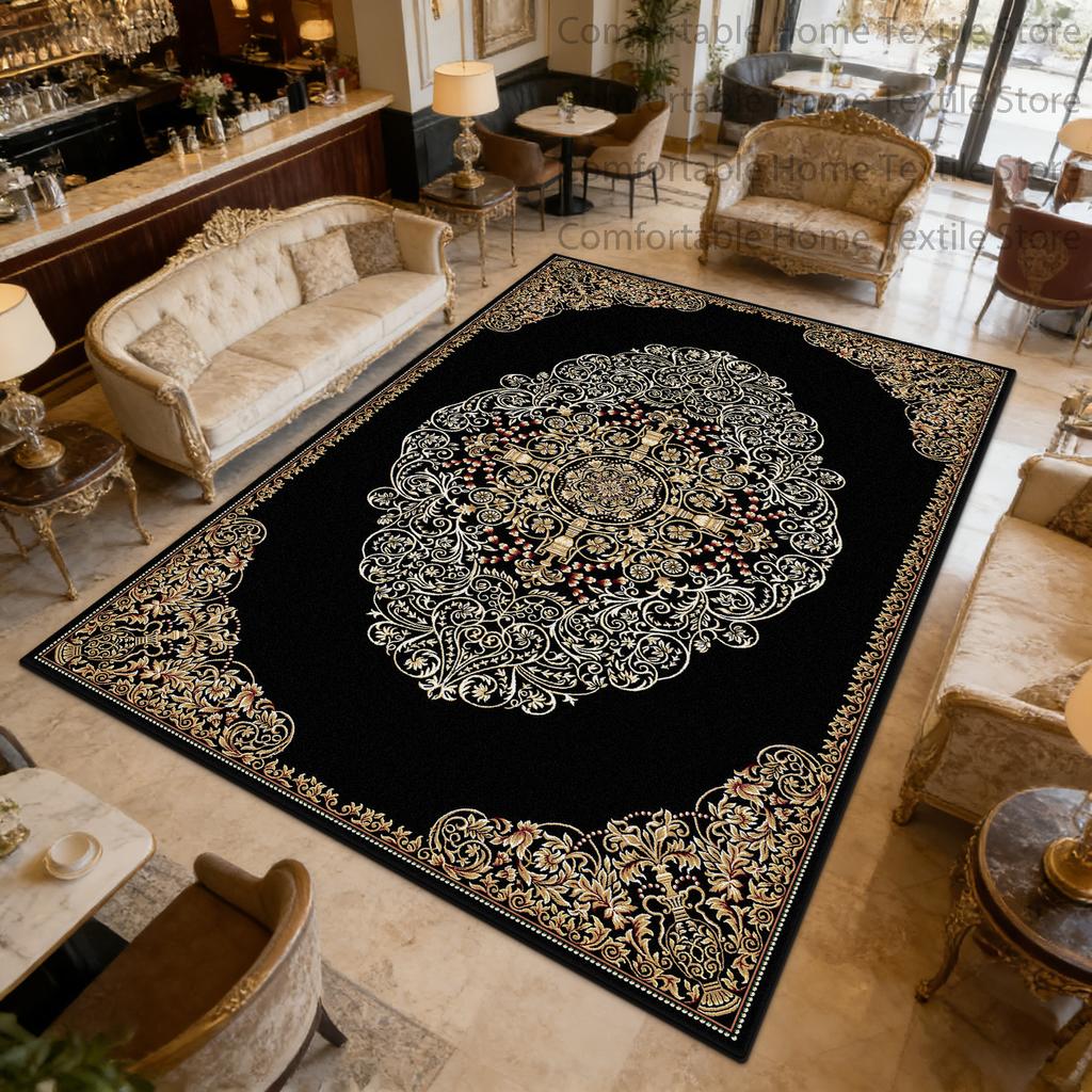 Classic Persian Luxury Style Living Room Carpet Washable Short Velvet Large Floor Mats Decoration Bedroom Antiskid Fluffy Rug