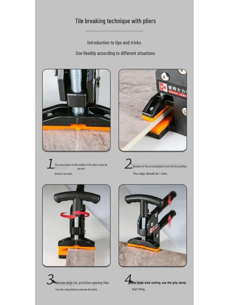 Heavy Duty Upward Pressure Tile and Glass Cutter Pliers