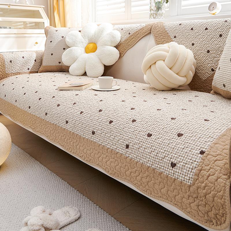 Nordic Simple Sofa Cushion, Universal Non-Slip In All Seasons, Pure Cotton Washed Cotton Fabric, Summer Sofa Cover, Backrest Towel